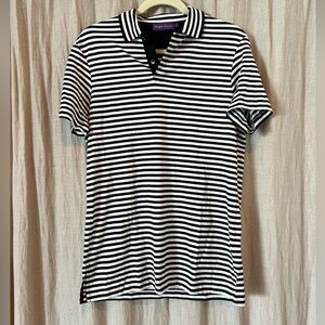 NWOT Ralph Lauren Purple Label Men’s Black and White Stripe Polo